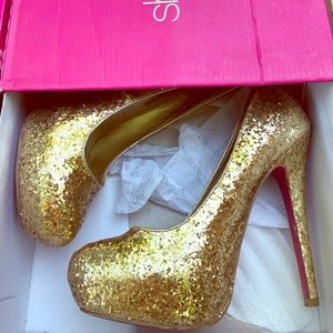 Gold Glimmer High Heels